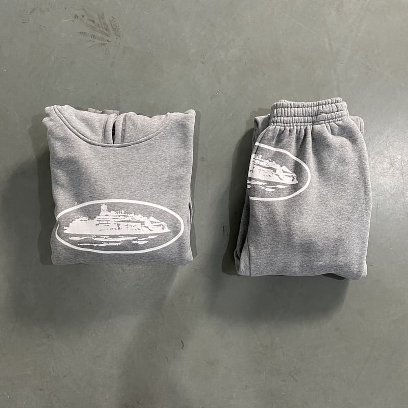 Conjunto Moletom Corteiz RTW Cinza
