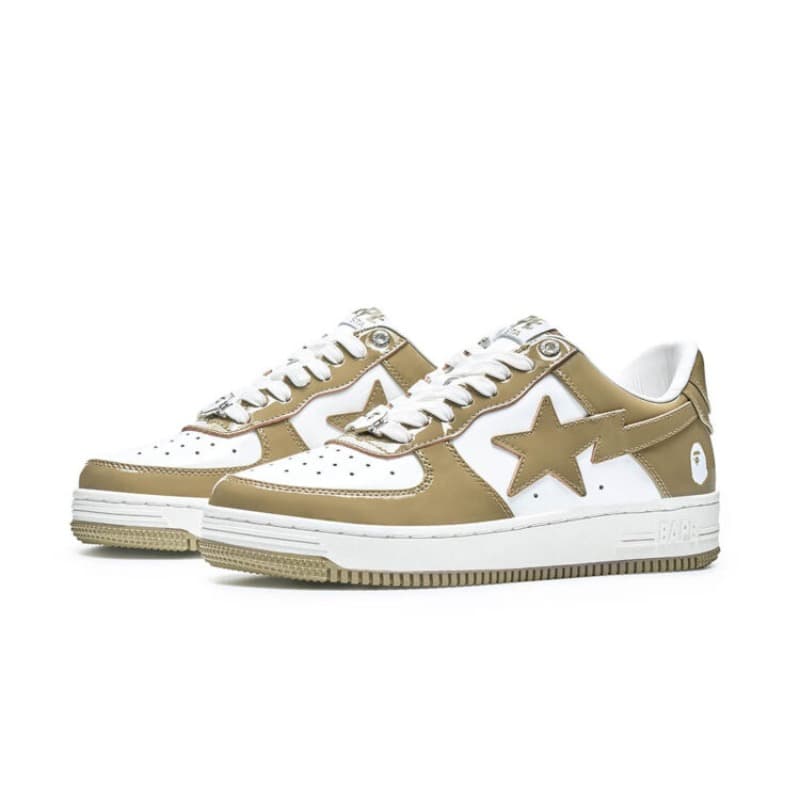 BAPE STA patent low Beige White