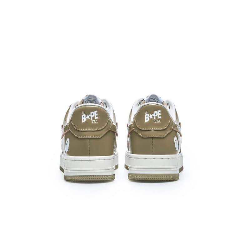 BAPE STA patent low Beige White