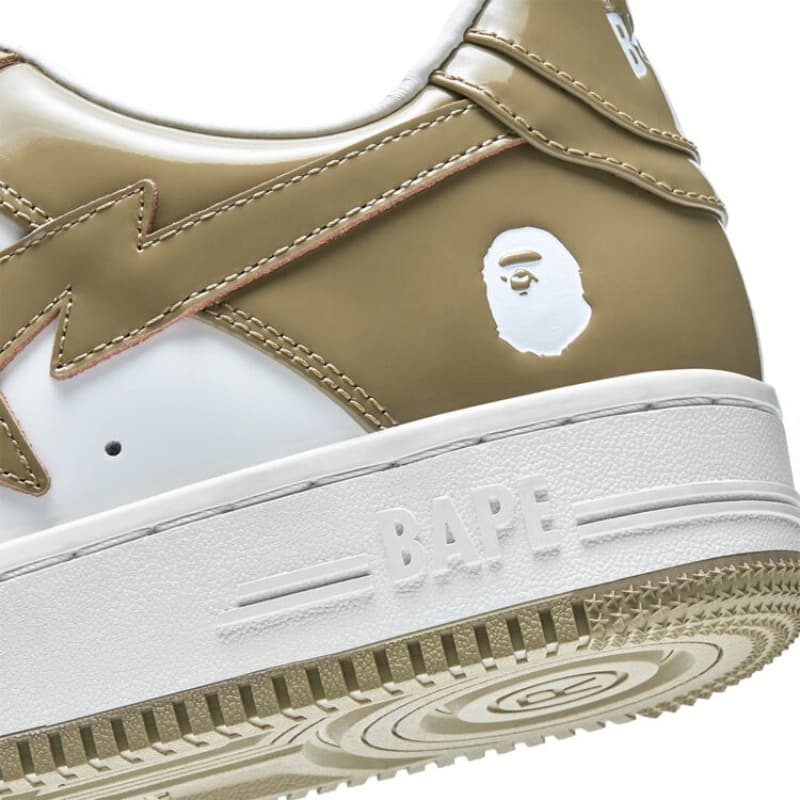 BAPE STA patent low Beige White