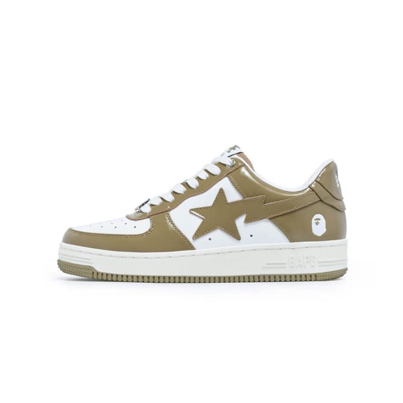 BAPE STA patent low Beige White