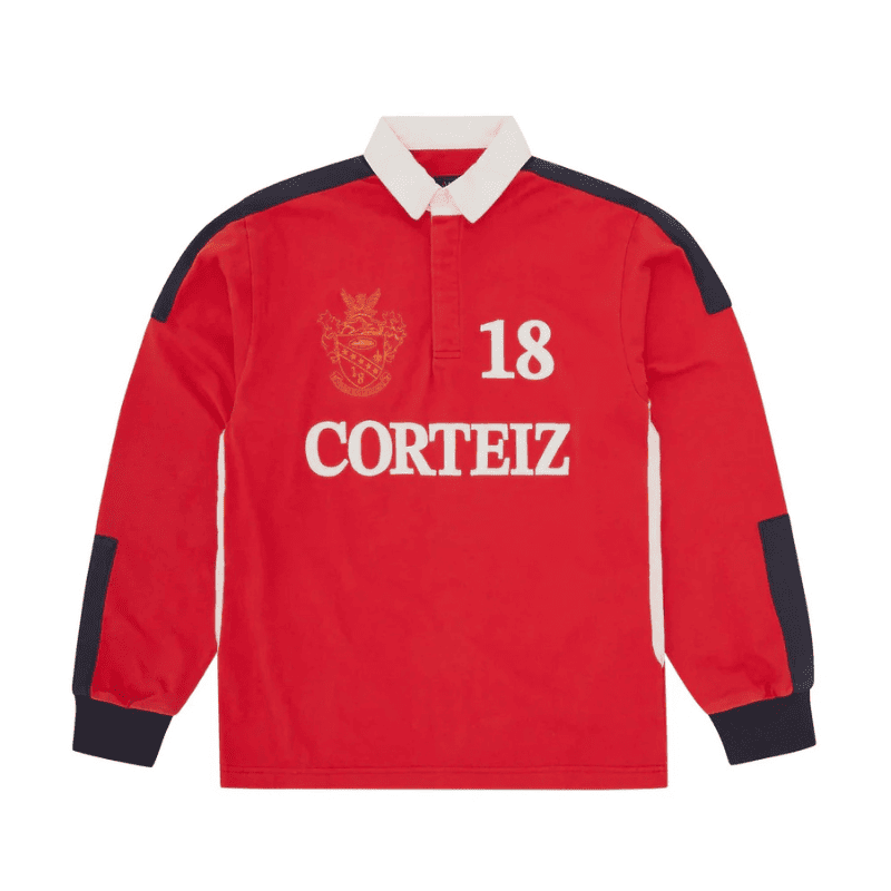 Camiseta Corteiz Paneled Rugby Polo Vermelha