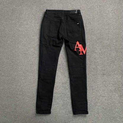 Calça Amiri Jeans Staggered Logo Preta