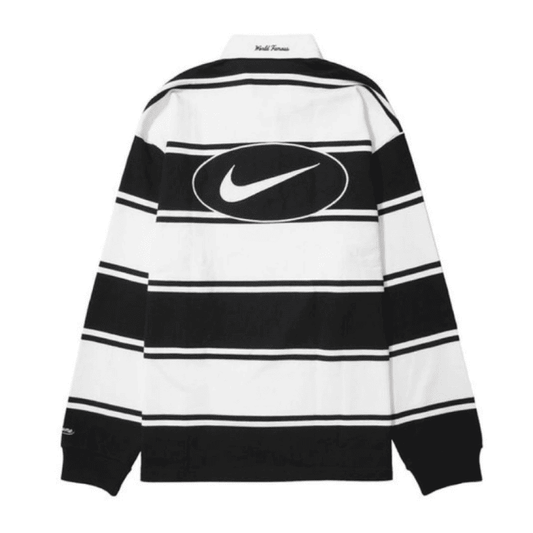 Camiseta Supreme x Nike Stripe Rugby Preta/Branca