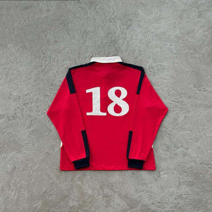 Camiseta Corteiz Paneled Rugby Polo Vermelha