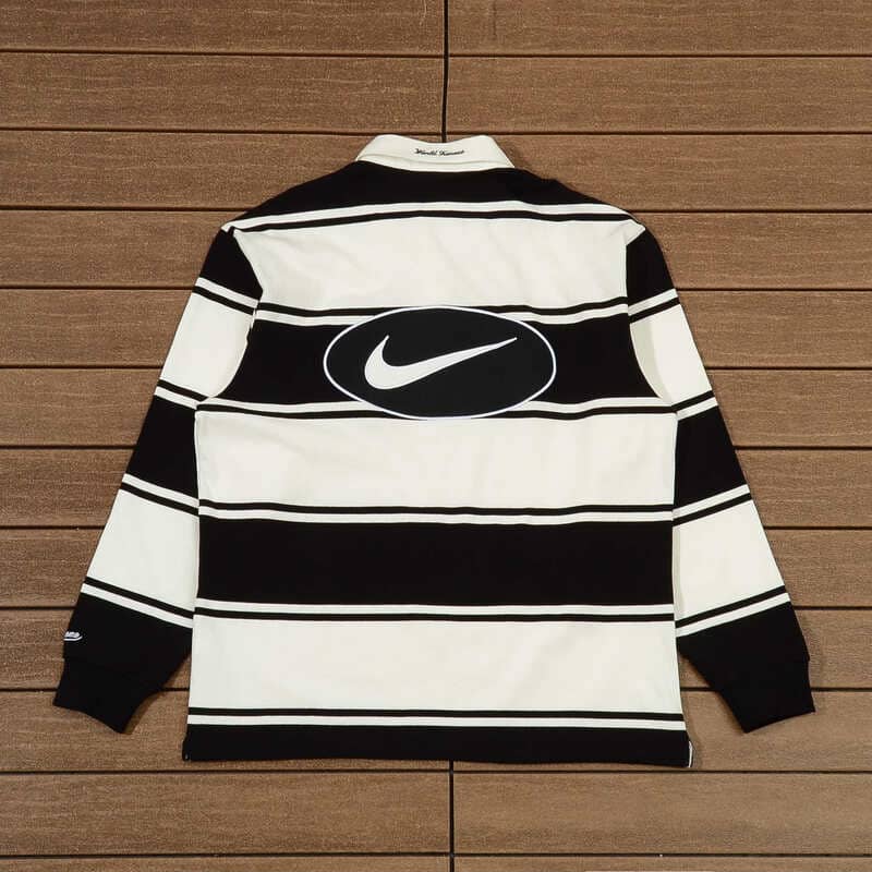 Camiseta Supreme x Nike Stripe Rugby Preta/Branca