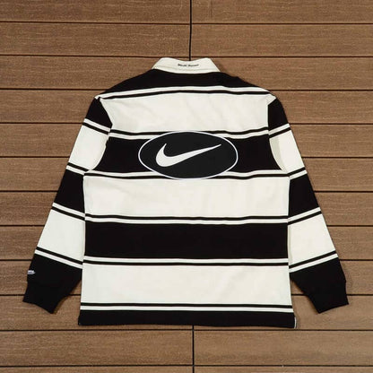 Camiseta Supreme x Nike Stripe Rugby Preta/Branca