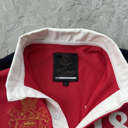 Camiseta Corteiz Paneled Rugby Polo Vermelha