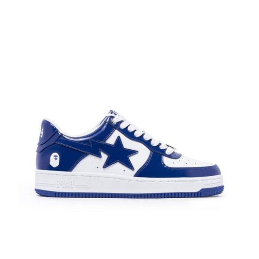 Bapesta patent leather white blue