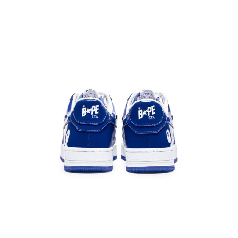 Bapesta patent leather white blue