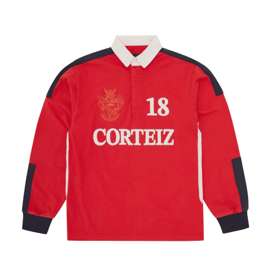 Camiseta Corteiz Paneled Rugby Polo Vermelha