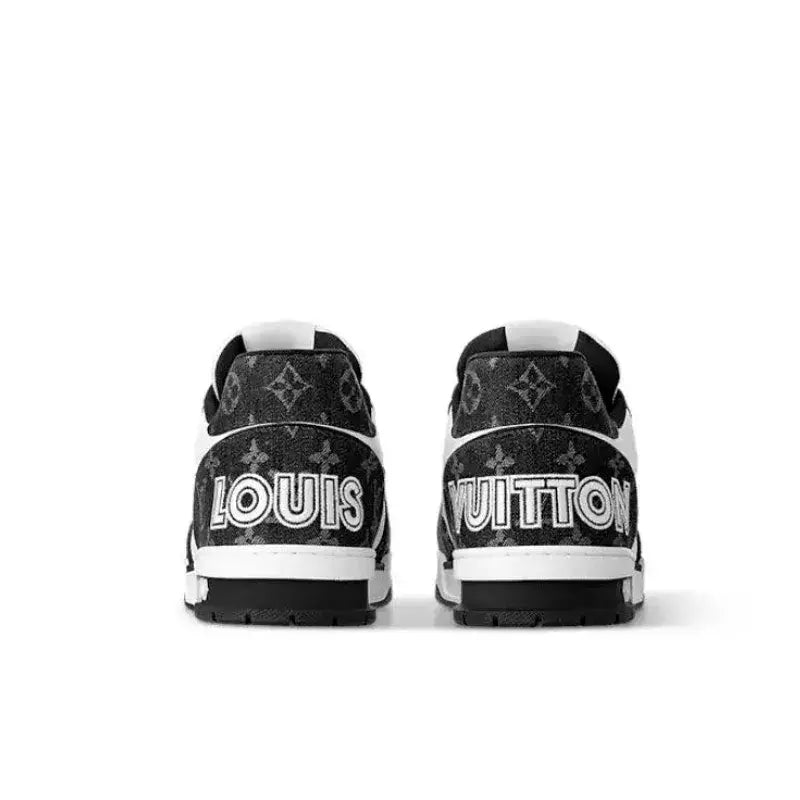 LV Trainer Low Velcro Strap Monogram Denim Black White