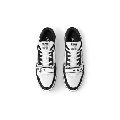 LV Trainer Low Velcro Strap Monogram Denim Black White
