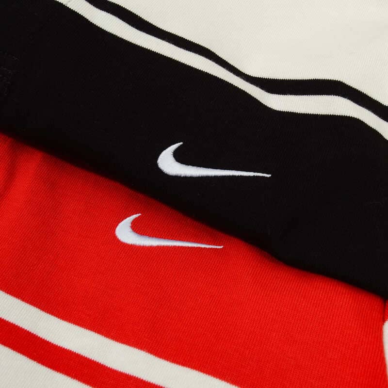 Camiseta Supreme x Nike Stripe Rugby Preta/Branca