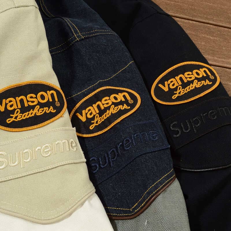 Jaqueta Supreme x Vanson Leathers Cordura Black