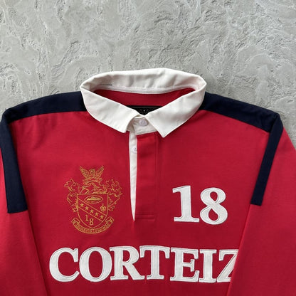 Camiseta Corteiz Paneled Rugby Polo Vermelha
